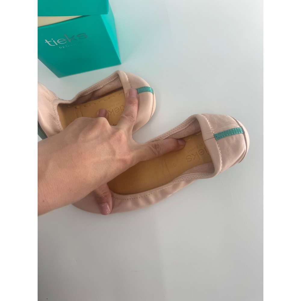 Tieks Ballet Flats Women 5 Blush Pink Leather Foldable Split Sole - Picture 7 of 13